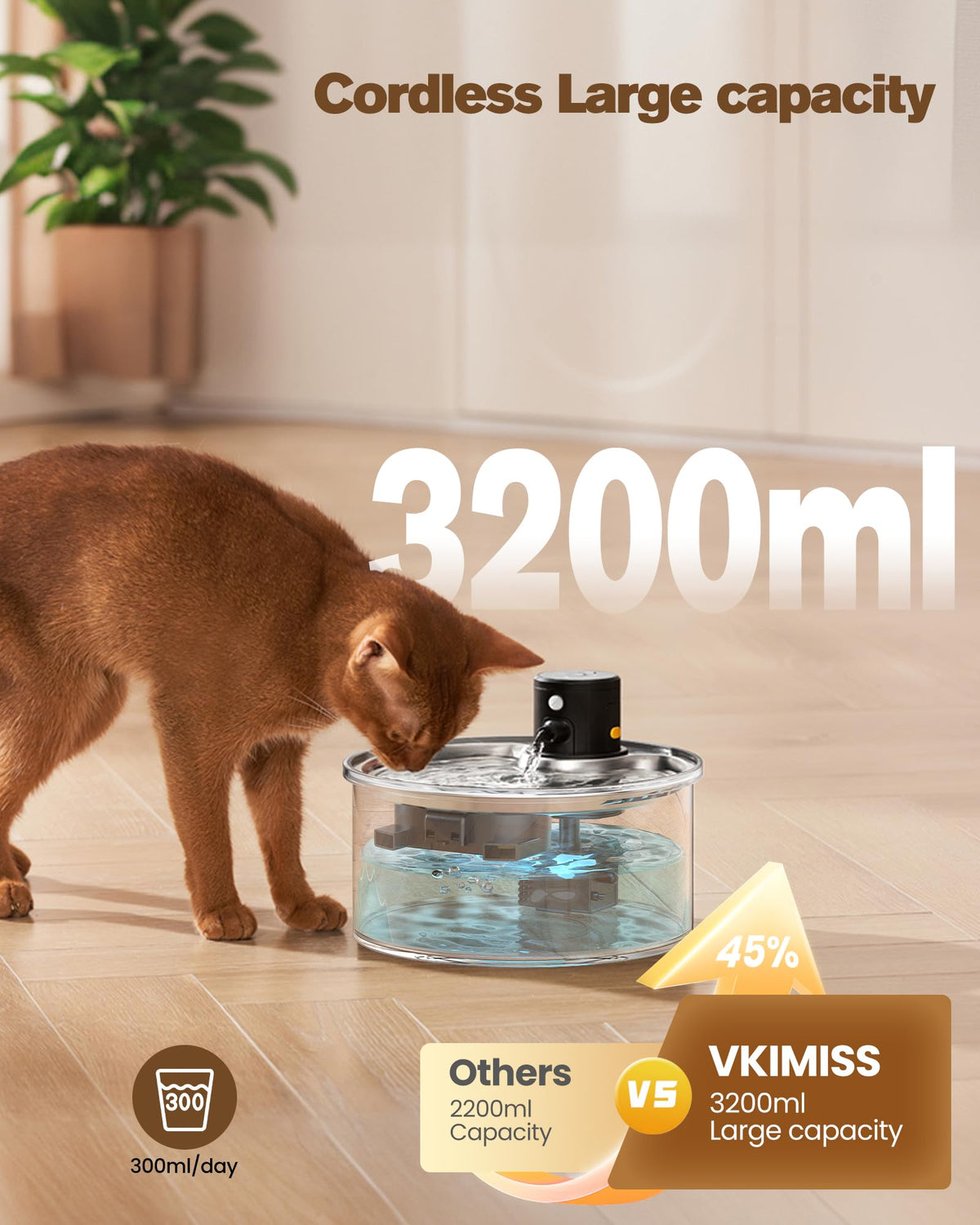 Katzenbrunnen Kabellos Trinkbrunnen für Katze: Katzenbrunnen für Katzen